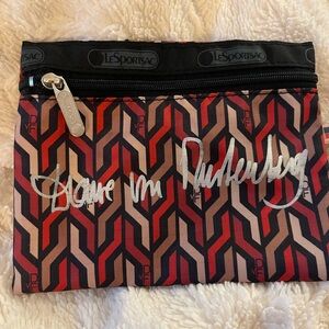 LeSportsac x Diane Von Furstenberg Red and Black Geometric Pouch